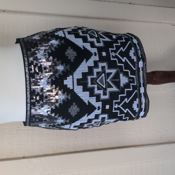 Express Southwestern Sequin Mini Skirt XS - Picture 1 of 6